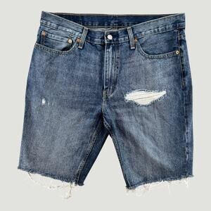 VTG Levi’s 511 Y2K Cutoff Denim Shorts Distressed Raw Hem W36